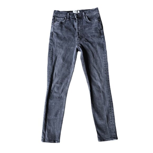 Agolde Nico High Rise Skinny Black denim Jeans size 26 - Picture 1 of 10